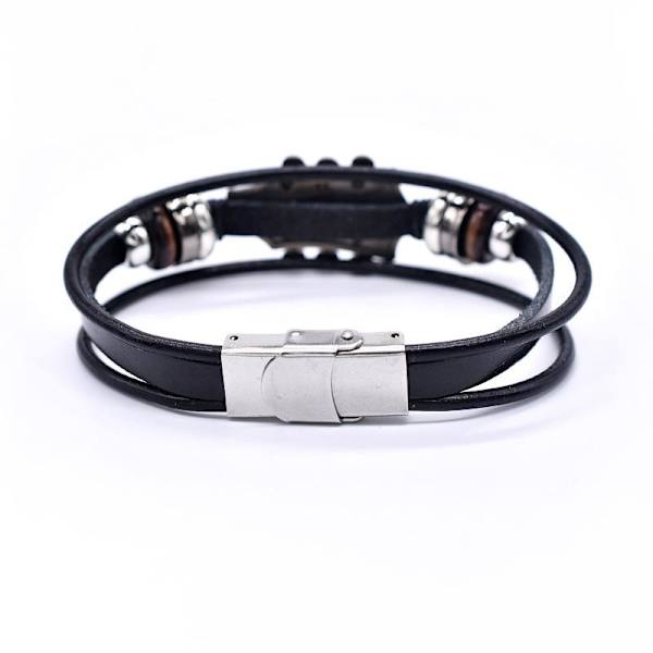 Retro PU-läder gitarrarmband Punk Rock Musik Gitarr Handgjort Red