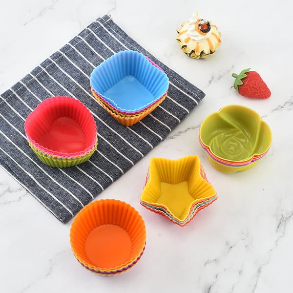 5 stk. silikoneform til cupcakes, kager og muffins E