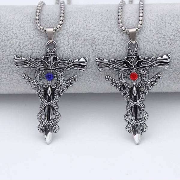 Punk Fashion Titanium Steel Kaulakoru miehille Alloy Double Drago Blue