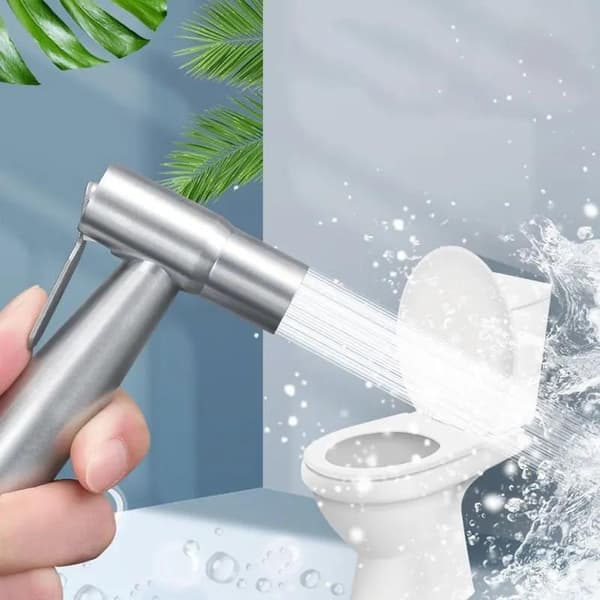 Toalett bidet kran sprøyte rustfritt stål baderom bidet sprøyte Silver