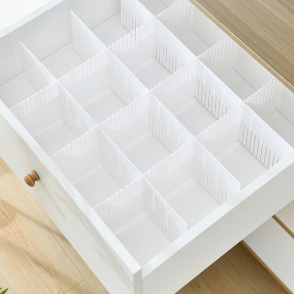DIY justerbar skuffeskiller kombinasjons skillevegg White