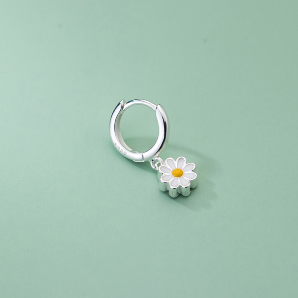 1 Par nye Simple e Daisy Flower Pendant Stud øreringe til kvinder