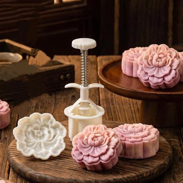 Månefest Rund Månekakeform 75g Peonblomstform 1