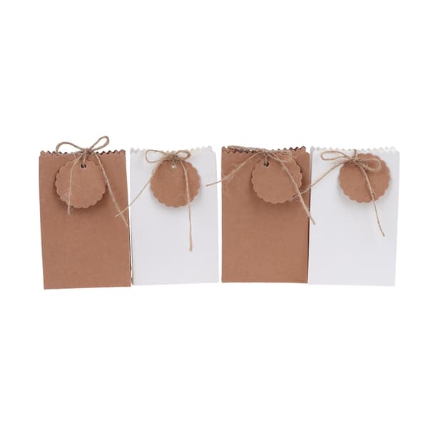 20/50 st Retro Kraftpapper Presentförpackning Kakgodis Förpackningspåse White 20pcs