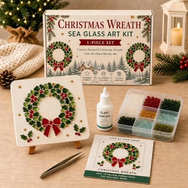 1 sett DIY havtema sjøglass mosaikk kunstsett med levende anim A34