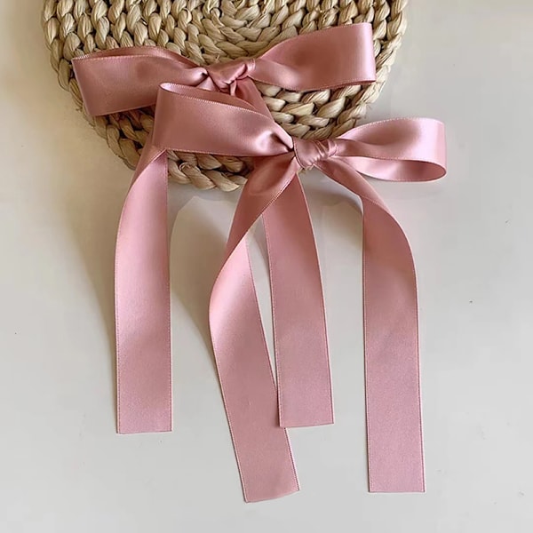 Pitkä nauha musta hiusklipsi balettityttötyyli ranskalainen Pure Desir Pink