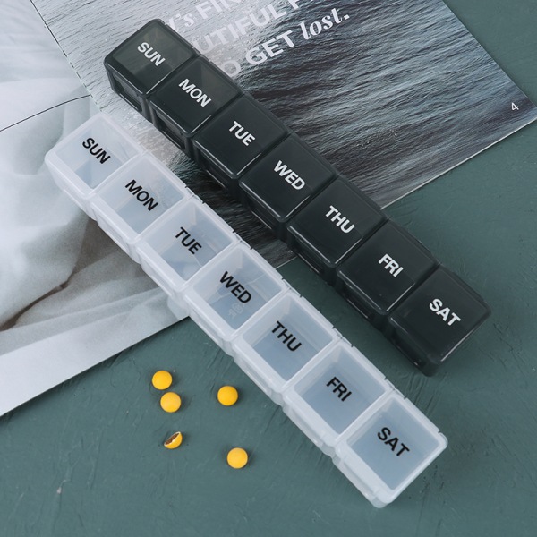 Weekly Pill Organizer Daily Cases XL Box Storage Vitamins 7 Day White
