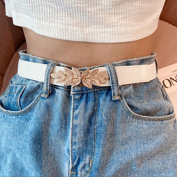Taljebælte Elastisk Slank Dekorativ Stretchy Quick Release Stram White