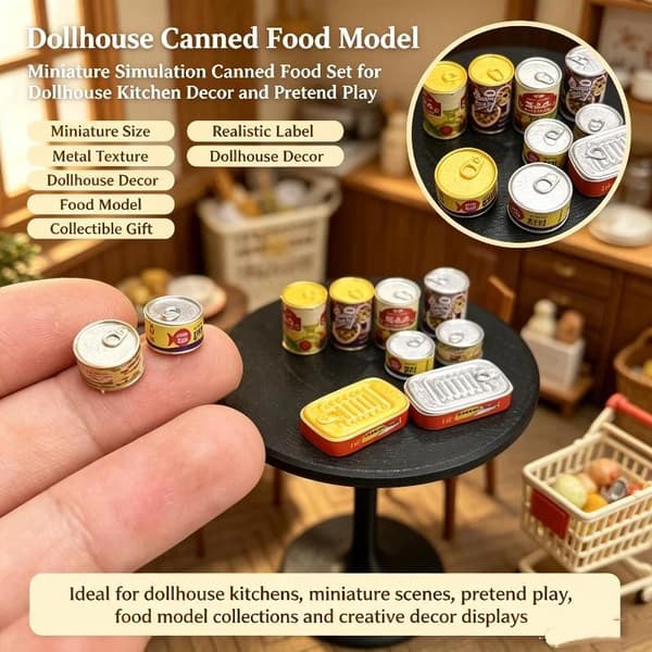 1/12 5 STK Dukkehus Miniature Leg Mini Konserves Dukke Tilbehør A2