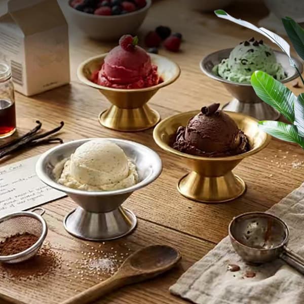 Rustfrit Stål Bæger Hotel Restaurant Iskop Bar Dessert Gold 10
