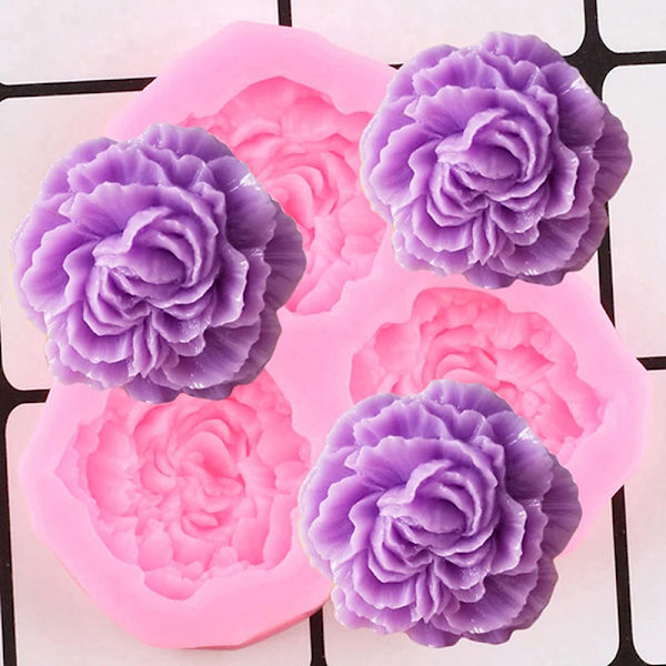 Peonblomst Silikonform Bryllupskake Topper Fondantkake