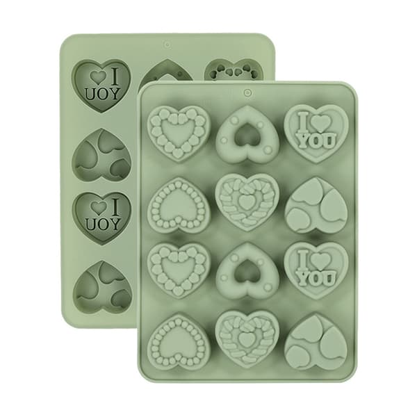 Hjerteformet silikonform 3D silikon bakeform for fondant S A1