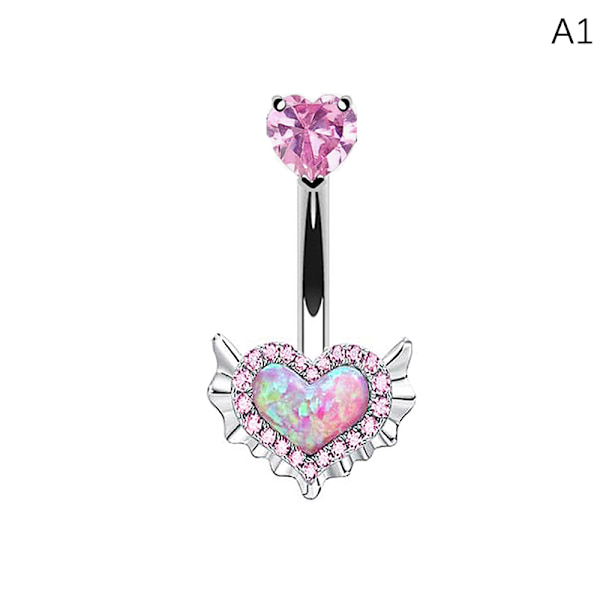 1 st Sweet Heart-formad navel Ringar Nipple Rings Lip Nails A7