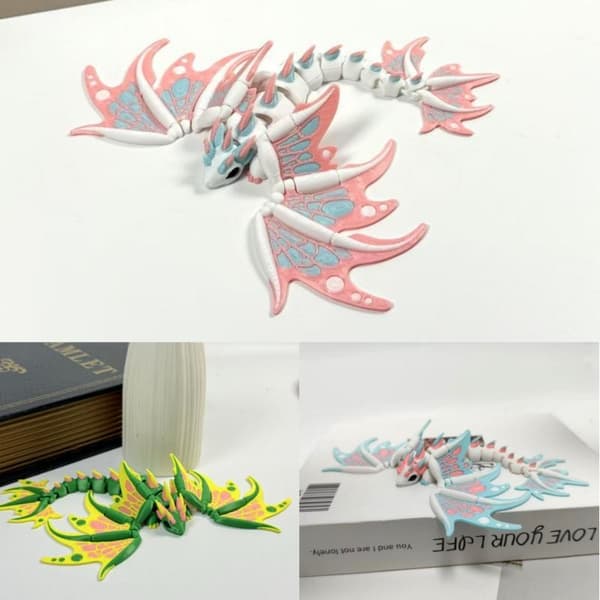 3D-printad kejsardrake Hållbar skrivbordsdekoration Liten prydnad A3
