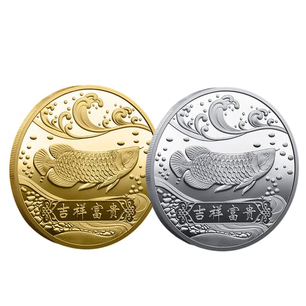 1 stk. 2024 Nytårs held og lykke til dig Fu Koi minde Gold