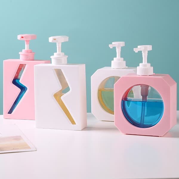 500 ml tvålpump för badrum, påfyllningsbar lotion, schampo, dusch White lightning