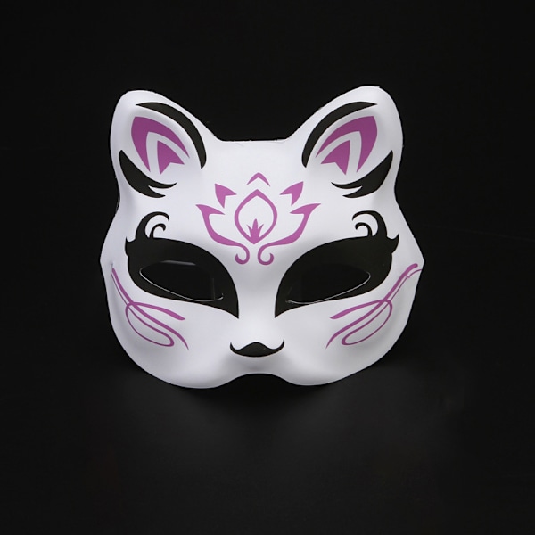 Maske Halv Ansigt Håndmalet Kat Ræv Maske Anime Maskerade A1