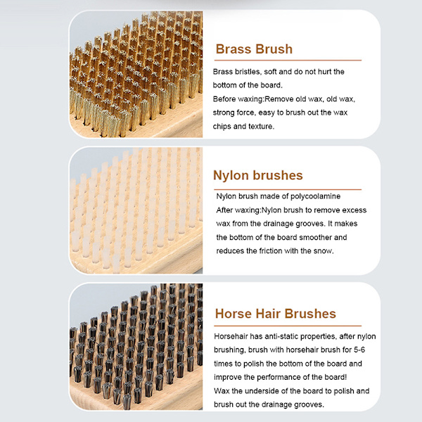 Ski Brush Lumilautatyökalu Ski Wax Brush Suksiharjat Lumilautailu Nylon Brush