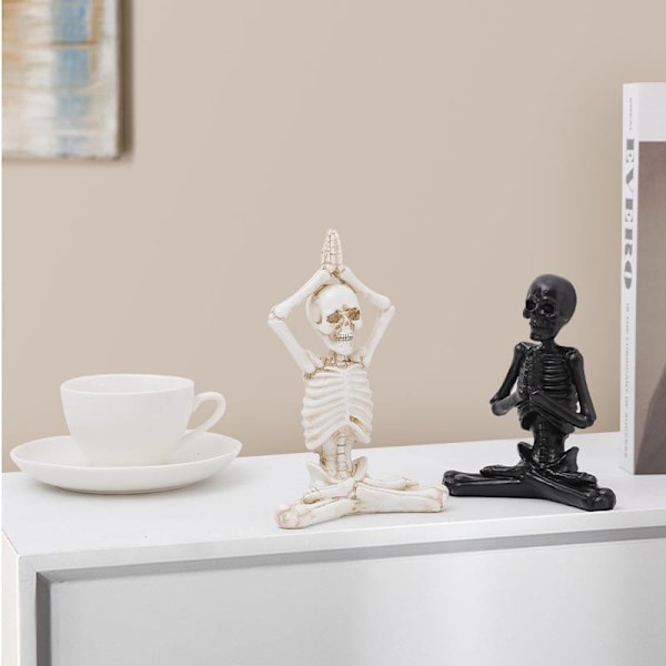 Yoga Skulls abre Horrible Ghost Ornament Halloween Gothic Decor Black meditation