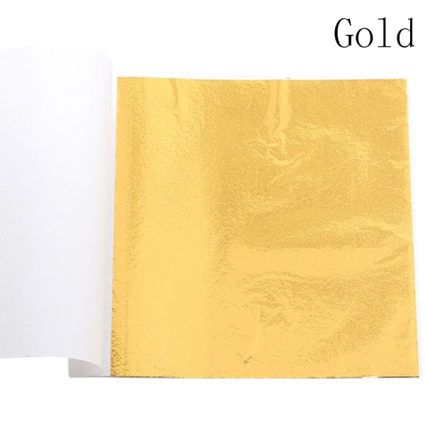 100 ark Guldfolie Bladforgyldning Håndværk Håndværkspapir Gold