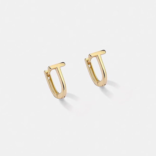Mode geometriska bokstaven T Charm Hoop örhängen för kvinnor Jewelr Gold