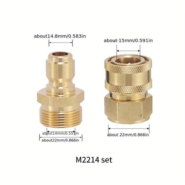 Quick Plug Skive Messing Trykaflastningsstik M22 15 Hun Copper
