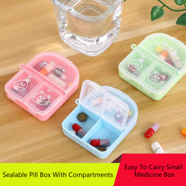 Portable Pill Organizer Medicinering 3-fack Box Portable T