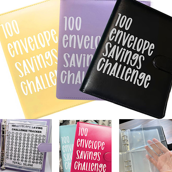 100 kuvert udfordring mappe par udfordring begivenhed notesblok sa A7