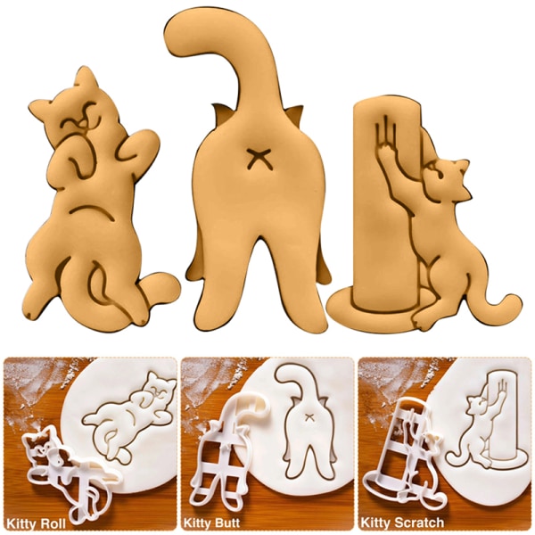 Cat Cookie ters Kitty Butt Shape DIY Biscuit Cookie Form Stempel C