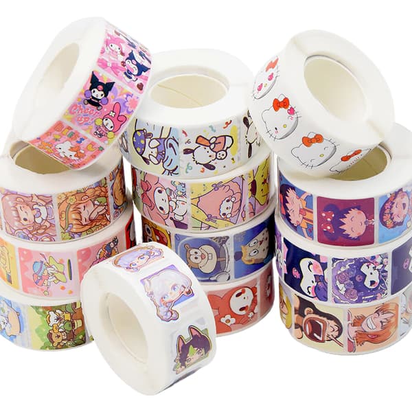 Cartoon Roll Sticker Animation Character Selvklæbende Sticker A1