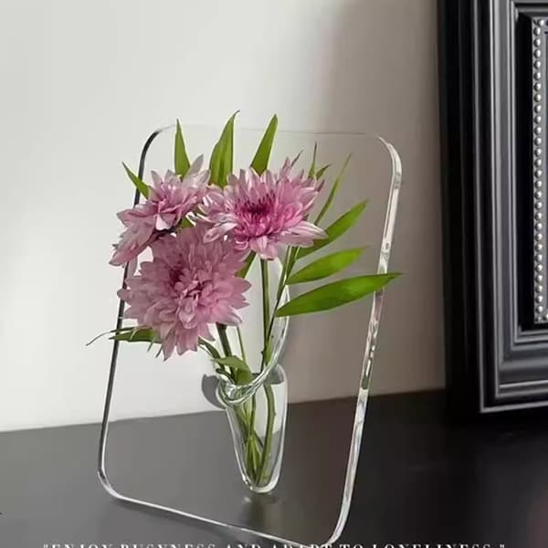 Ramme Blomstervase Klar Akryl Vase Til Blomster 2pcs