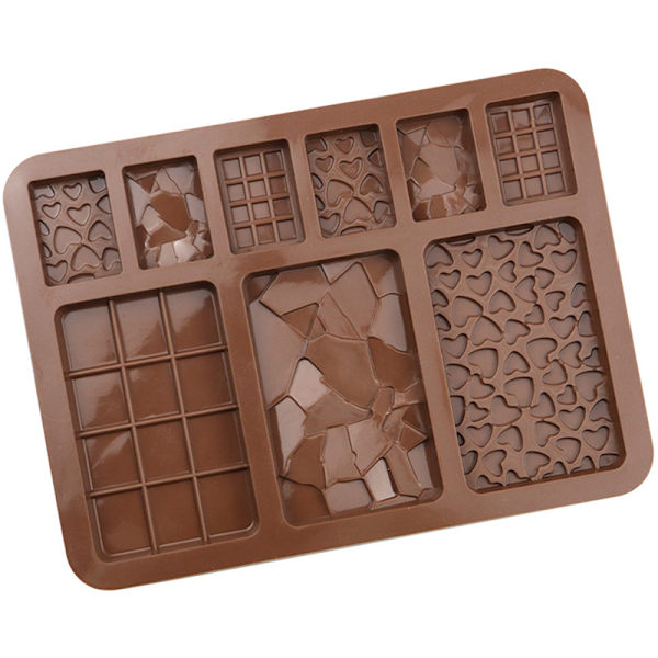 9 hulrom Silikonform Sjokoladeplate DIY Kjeks Vaffel Mol