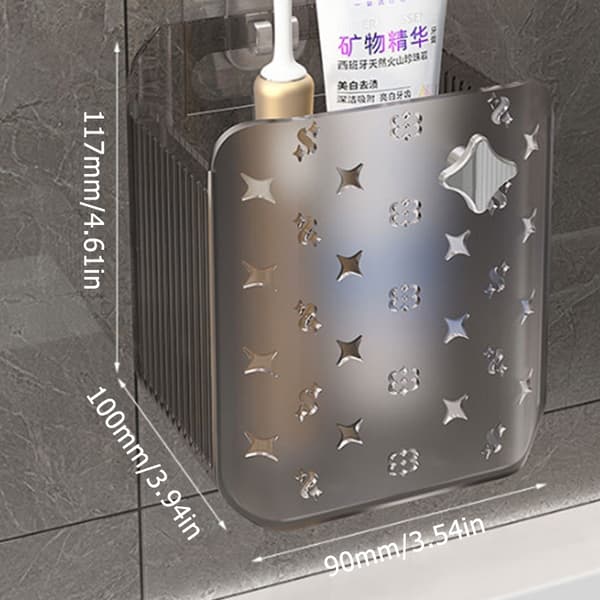1 Stk Toilet Opbevaring Badeværelseshylder No-drill Hylde Bruser Stor Transparent