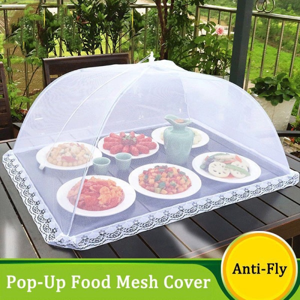 Mesh Cover Folding Cover Telt Dome Net Paraply Kitchen Gadge Blue 12in