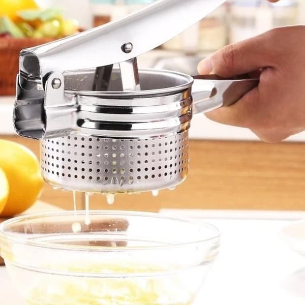 Manuell juicepress och potatispress i rostfritt stål Silver 2