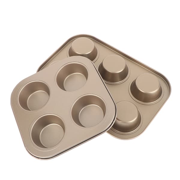 4/6/12 kopper Cupcake Pan Muffinsbrett Kakeform Muffinsform Karbon 12 Cups