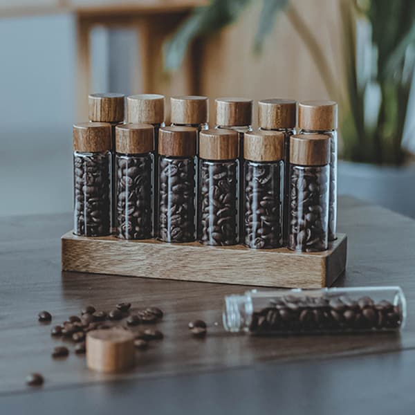Kaffe Glasrör Med Träverktyg Flaskade Rör Korn Stora 1PCS