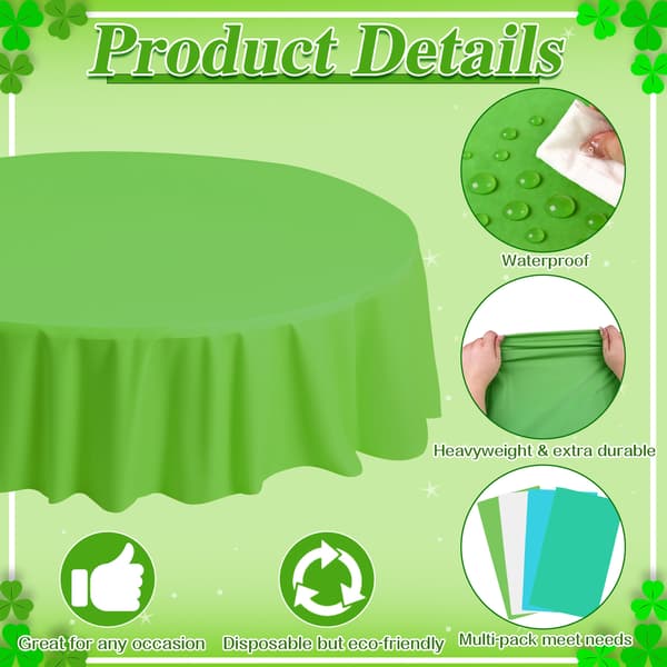 12 stk. 84\" St. Patricks Plast Rund Dug Grøn Gradient D Green