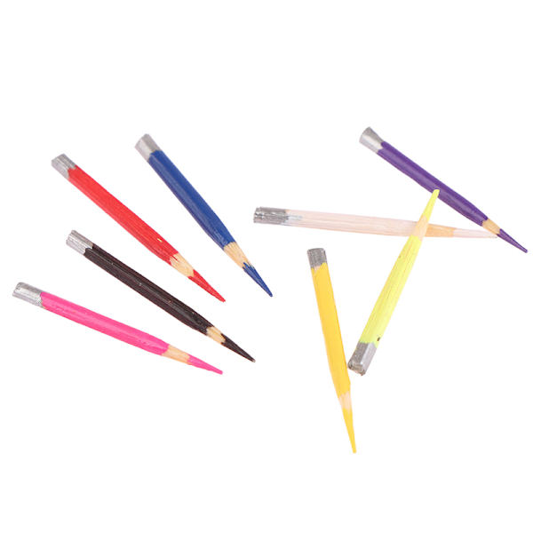 8 stk 1:12 Dukkehus Miniatyrpenn Fargeblyant Skolemateriell Color Pen
