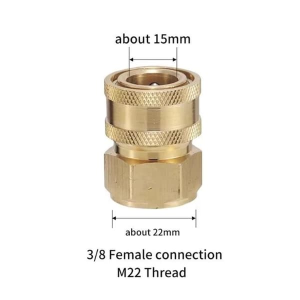 Snabbkoppling bricka mässing tryckavlastningsanslutning M22 15 hona Copper