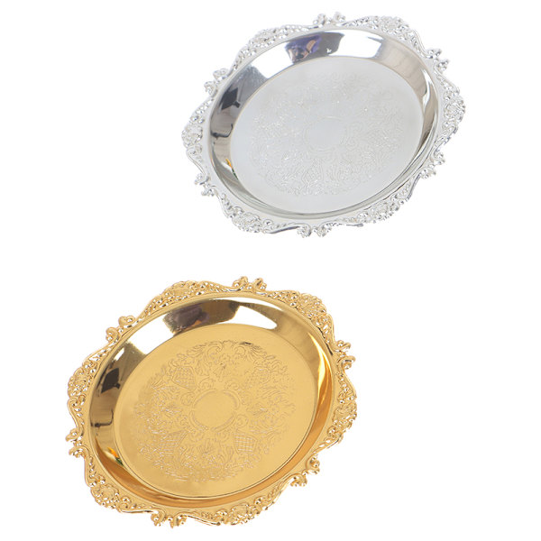 Jernbrett Glansfull Plate Buffet Fruktkake Festartikler Dessert Silver