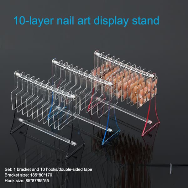 Akryl Neglekunst Displaytavle Krogstil Display Farveprøve Black