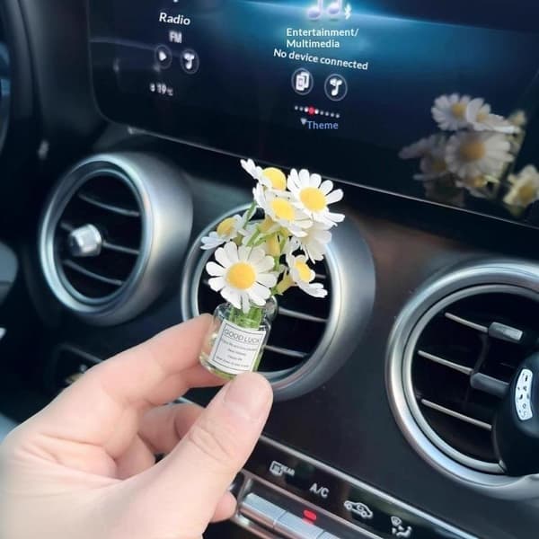 Bilens midtkonsoll luftutløp simulerte blomsterklips ornamenter A1