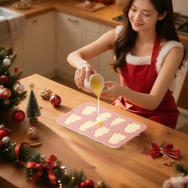 Silikon julebakeform, non-stick overflate, søt julenisse