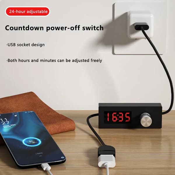 Pålitlig digital display USB-timeromkopplare bärbar justerbar P 1PC