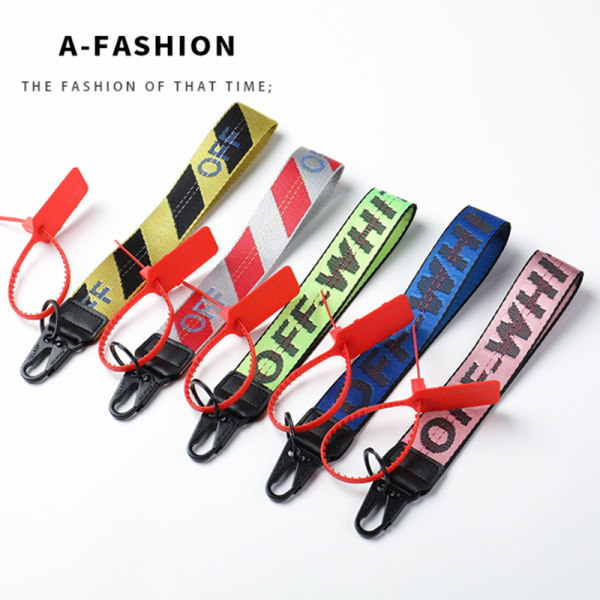 Off-White inspirert nøkkelring Lanyard industriell belte håndleddsstropp 1