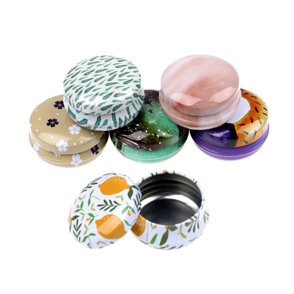 1 STK/12 stk Mini Elegant Blomster Tin Box DIY stearinlys Krukke Balm Rund 12Pcs E