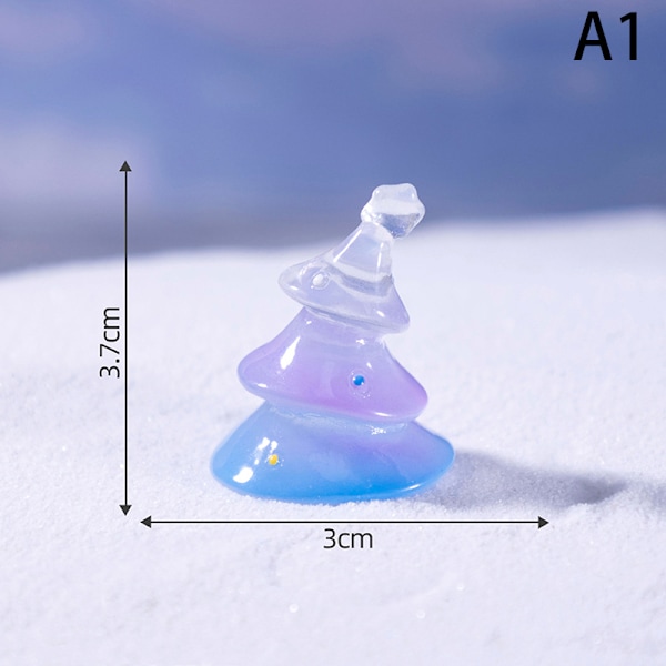 1 st Mini Julgran Dekoration Trädgårdsdekoration Snölandskap A6