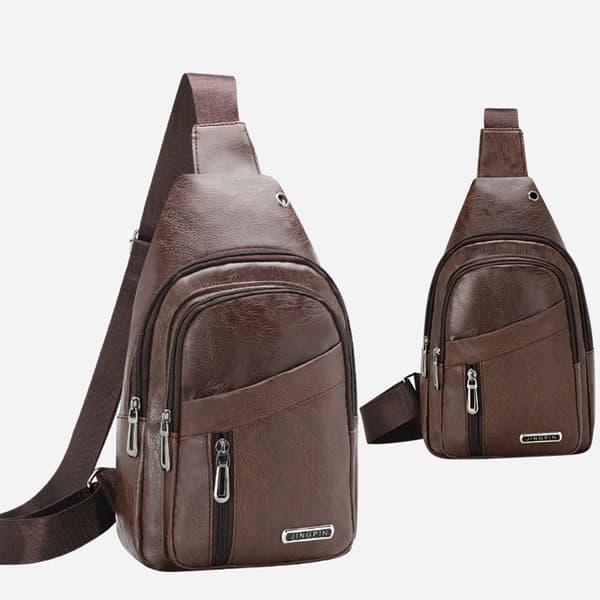 Crossbody-väskor för män Bröstväska för män Designer Messenger-väska Lea Brown