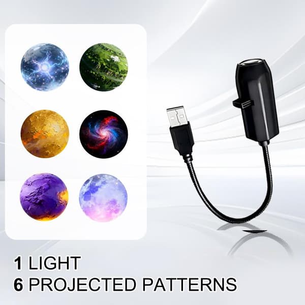 USB-projektorlys Nattlys Roterbare scener Projektor For A4